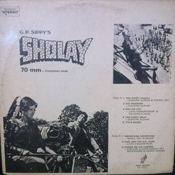 Sholay Soundtrack (Rahul Dev Burman) - CD Back cover