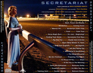 Secretariat Soundtrack (Nick Glennie-Smith) - CD Back cover