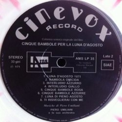 5 Bambole per la Luna dAgosto Soundtrack (Piero Umiliani) - cd-cartula