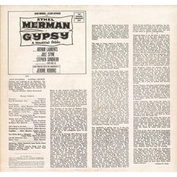 Gypsy - A Musical Fable Soundtrack (Stephen Sondheim, Jule Styne) - CD Back cover
