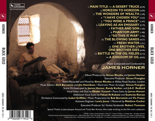 Black Gold Soundtrack (James Horner) - CD Achterzijde
