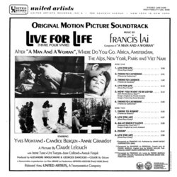Live for Life Soundtrack (Francis Lai) - CD Back cover