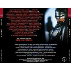 Robocop 3 Soundtrack (Basil Poledouris) - CD Trasero