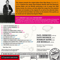 Dave Digs Disney Soundtrack (Various Artists, Dave Brubeck) - CD Back cover