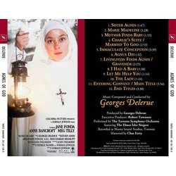 Agnes of God Soundtrack (Georges Delerue) - CD Back cover