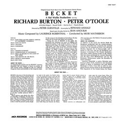 Becket Soundtrack (Laurence Rosenthal) - CD Back cover