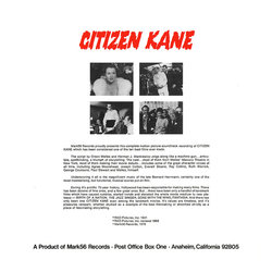 Citizen Kane Soundtrack (Bernard Herrmann) - CD Back cover