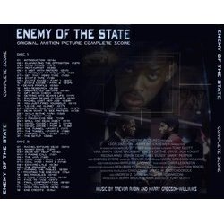 Enemy of the State Soundtrack (Harry Gregson-Williams, Trevor Rabin) - CD Back cover