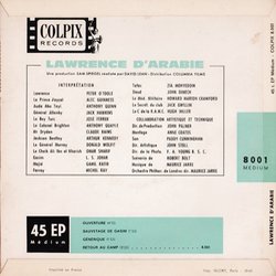 Lawrence d'Arabie Soundtrack (Maurice Jarre) - CD Achterzijde