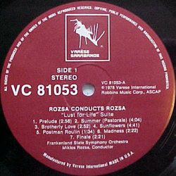 Rozsa Conducts Rosza Soundtrack (Mikls Rzsa) - cd-cartula