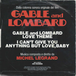 Gable and Lombard Soundtrack (Michel Legrand) - CD Back cover