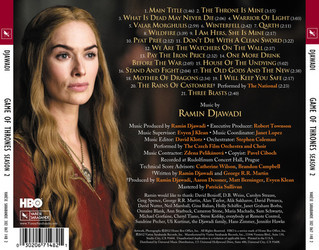 Game Of Thrones: Season 2 Soundtrack (Ramin Djawadi) - CD Back cover