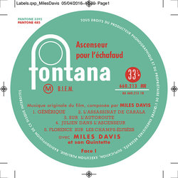Ascenseur pour lchafaud Soundtrack (Various Artists, Miles Davis) - cd-inlay