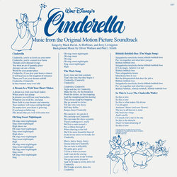 Cinderella Soundtrack (Stanley Andrews, Various Artists, Paul J. Smith, Oliver Wallace) - cd-inlay