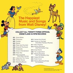 Pinocchio: When You Wish Upon A Star / I've Got No Strings Soundtrack (Various Artists, Cliff Edwards, Leigh Harline, Dickie Jones, Paul J. Smith) - CD Back cover