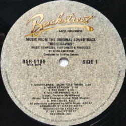 Nighthawks Soundtrack (Keith Emerson) - cd-cartula