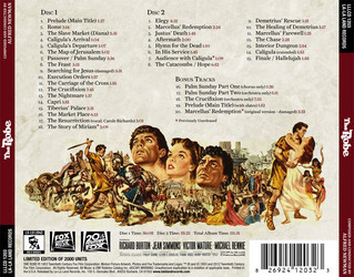 The Robe Soundtrack (Alfred Newman) - CD Back cover