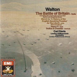 The Battle of Britain / A History of the English Speaking Peoples / As You Like It / Henry V / Troilus & Cressida Soundtrack (William Walton) - CD cover