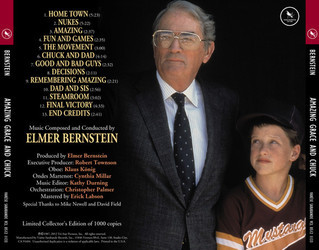Amazing Grace and Chuck Soundtrack (Elmer Bernstein) - CD Back cover