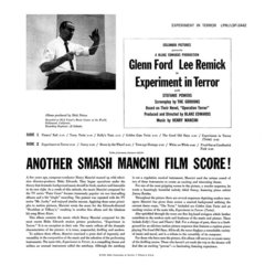 Experiment in Terror Soundtrack (Henry Mancini) - CD Trasero