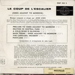 Le Coup de l'escalier Soundtrack (Various Artists, John Lewis, The Modern Jazz Quartet) - CD Back cover