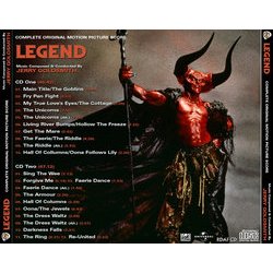 Legend Soundtrack (Jerry Goldsmith) - CD Back cover