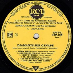 Diamants sur canap Soundtrack (Henry Mancini) - cd-inlay