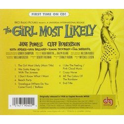The Girl Most Likely Soundtrack (Ralph Blane, Hugh Martin, Nelson Riddle) - CD Back cover