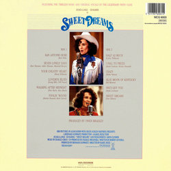 Sweet Dreams Soundtrack (Patsy Cline) - CD Back cover