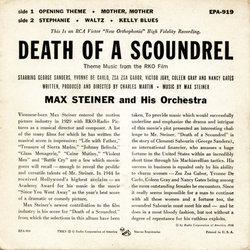 Death Of A Scoundrel Soundtrack (Max Steiner) - CD Back cover