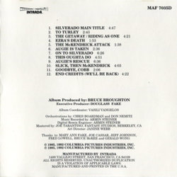 Silverado Soundtrack (Bruce Broughton) - CD Back cover