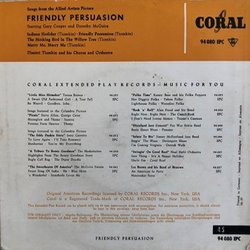 Friendly Persuasion Soundtrack (Dimitri Tiomkin) - CD Back cover