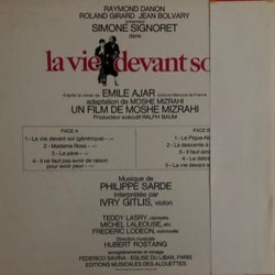 La vie devant soi Soundtrack (Philippe Sarde) - CD Back cover