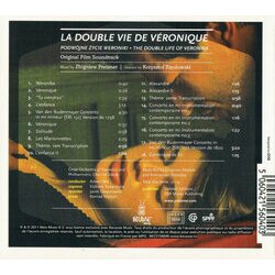 La Double Vie de Vronique Soundtrack (Zbigniew Preisner) - CD Back cover