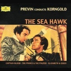 Previn Conducts Korngold : The Sea Hawk / Captain Blood Soundtrack (Erich Wolfgang Korngold) - CD cover