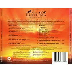 The Lion King: Special Edition Soundtrack (Kevin Bateson, Allister Brimble, Patrick J. Collins, Matt Furniss, Frank Klepacki, Dwight K. Okahara, Hans Zimmer) - CD Back cover