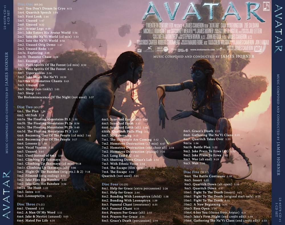 James Horner Avatar Soundtrack Numbered Limited Edition 180g 2LP Blue  Vinyl