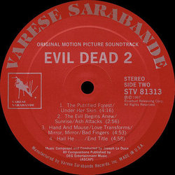 Evil Dead II サウンドトラック (Joseph LoDuca) - CDインレイ