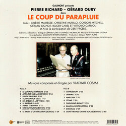 Le Coup du parapluie Soundtrack (Vladimir Cosma) - CD Achterzijde
