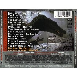 Jurassic Park III Colonna sonora (Don Davis) - Copertina posteriore CD