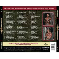 Conan the Destroyer サウンドトラック (Basil Poledouris) - CD裏表紙