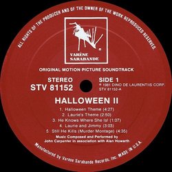 Halloween II Soundtrack (John Carpenter, Alan Howarth) - cd-inlay