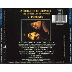 La Double vie de Vronique 声带 (Zbigniew Preisner) - CD后盖