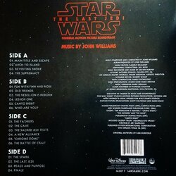Star Wars: The Last Jedi Ścieżka dźwiękowa (John Williams) - Tylna strona okladki plyty CD