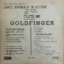 Goldfinger Soundtrack (John Barry) - CD Back cover