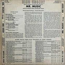 Mr. Music Ścieżka dźwiękowa ( , Johnny Burke, Jimmy Van Heusen) - Tylna strona okladki plyty CD