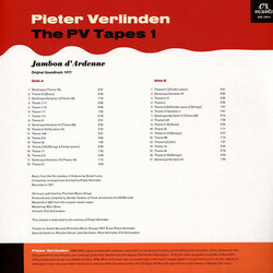 Pieter Verlinden - De PV Tapes 1: Jambon d'Ardenne Bande Originale (Pieter Verlinden) - CD Arrière
