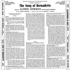 The Song of Bernadette Soundtrack (Alfred Newman) - CD Back cover