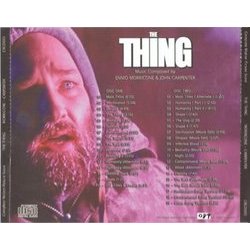 The Thing Ścieżka dźwiękowa (John Carpenter, Ennio Morricone) - Tylna strona okladki plyty CD