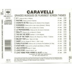 Grandes Musiques De Films / Best Screen Themes Ścieżka dźwiękowa (Various Artists,  Caravelli) - Tylna strona okladki plyty CD